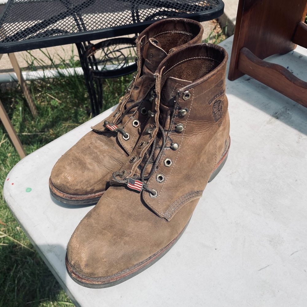 Men's Brown Leather Chippewa Boots Sz 11
